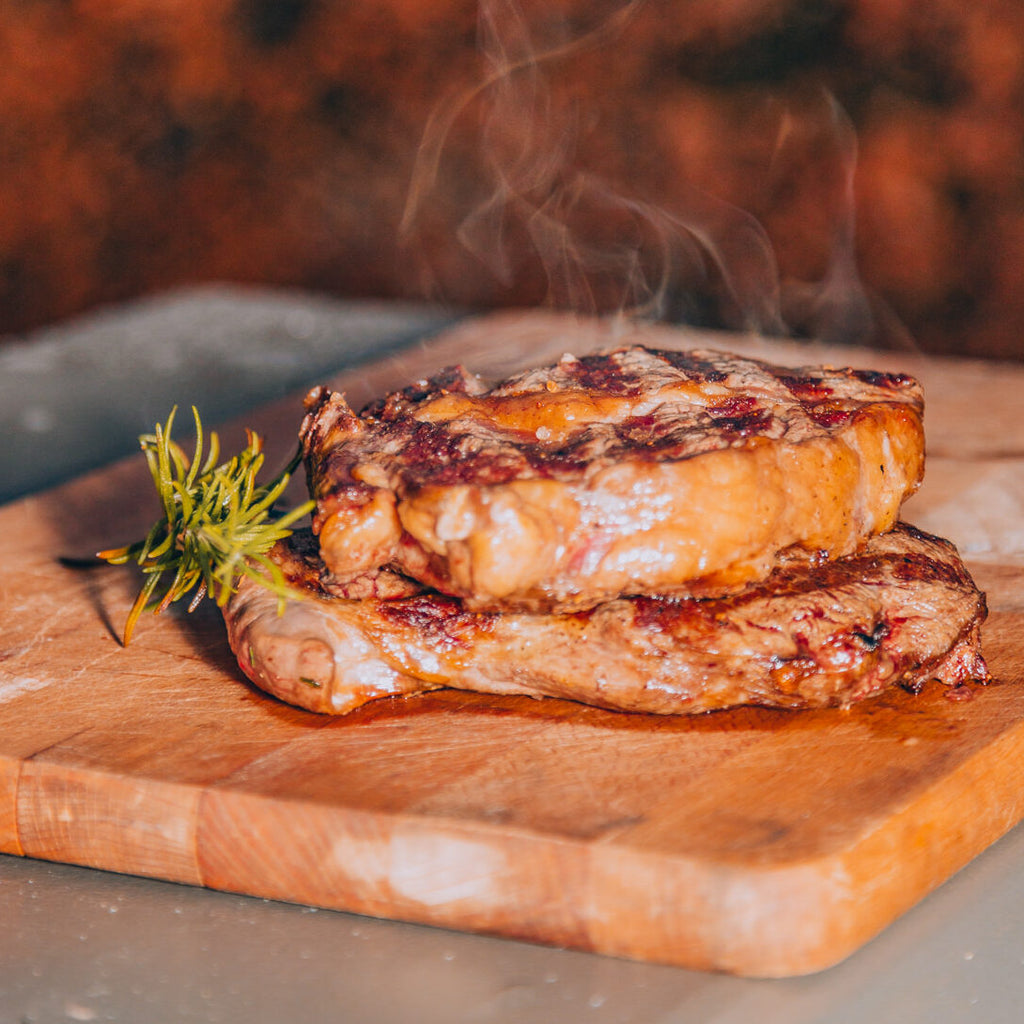 The perfect steak in the wood oven